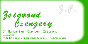 zsigmond csengery business card